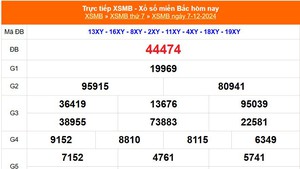 XSMB 7/12 - Kết quả Xổ số miền Bắc hôm nay 7/12/2024 - KQSXMB thứ Bảy ngày 7 tháng 12