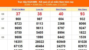 XSMN 17/2, kết quả xổ số miền Nam hôm nay 17/2/2024, KQXSMN ngày 17 tháng 2