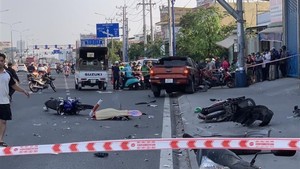 Bình Dương: Tai nạn giao thông liên hoàn khiến nhiều người thương vong