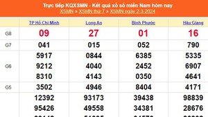 XSMN 2/3, kết quả xổ số miền Nam hôm nay 2/3/2024, KQXSMN ngày 2 tháng 3