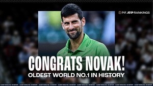 Bảng xếp hạng quần vợt tuần này: Djokovic lại đi vào lịch sử
