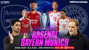 Nhận định Arsenal vs Bayern Munich, Cúp C1 châu Âu tứ kết lượt đi (02h00 hôm nay 10/4)