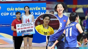 Sao mai bóng chuyền 16 tuổi cao 1m85 ra mắt ở giải đấu lớn, tranh tài với Trần Thị Thanh Thúy và Bích Tuyền