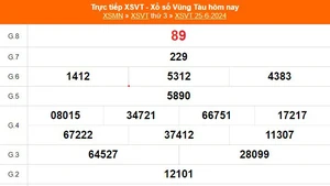 XSVT 25/6, kết quả xổ số Vũng Tàu hôm nay 25/6/2024, trực tiếp XSVT hôm nay