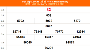 XSHCM 13/7, kết quả xổ số Hồ Chí Minh hôm nay thứ Bẩy ngày 13/7/2024