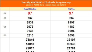 XSMT 26/8 - Kết quả xổ số miền Trung hôm nay 26/8/2024 - KQXSMT ngày 26 tháng 8