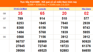 XSMN 3/8, kết quả xổ số miền Nam hôm nay 3/8/2024, trực tiếp kết quả xổ số hôm nay