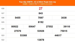 XSBTH 8/8 - Kết quả xổ số Bình Thuận hôm nay ngày 8/8/2024 - Trực tiếp XSBTH hôm nay