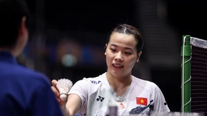 Thuỳ Linh nhọc nhằn đánh bại tay vợt Trung Quốc, cùng Đức Phát vào tứ kết Vietnam Open 2024