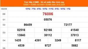 XSMB 29/9 - Kết quả Xổ số miền Bắc hôm nay 29/9/2024 - Trực tiếp XSMB ngày 29 tháng 9