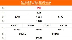 XSDL 26/1 - Kết quả xổ số Đà Lạt hôm nay 26/1/2025 - Trực tiếp XSDL ngày 26 tháng 1