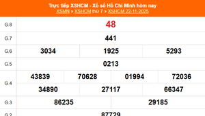 XSHCM 22/11 - XSTP thứ Bảy - Kết quả xổ số Hồ Chí Minh hôm nay ngày 22/11/2025