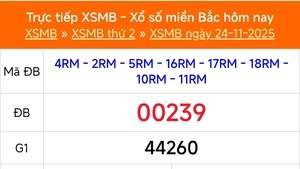 XSMB 24/11 - Kết quả Xổ số miền Bắc hôm nay 24/11/2025 - Kết quả XSMB thứ Hai ngày 24 tháng 11