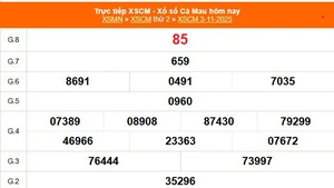 XSCM 3/11 - Kết quả xổ số Cà Mau hôm nay 3/11/2025 - Trực tiếp XSCM ngày 3 tháng 11