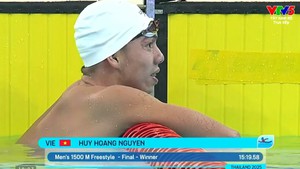 Kình ngư Nguyễn Huy Hoàng giành HCV SEA Games 2025 nội dung 1500m tự do nam