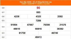 XSDN 17/12 - Kết quả xổ số Đồng Nai hôm nay 17/12/2025 - Trực tiếp XSDN ngày 17 tháng 12