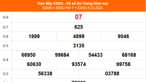 XSAG 4/12 - Kết quả xổ số An Giang hôm nay 4/12/2025 - Trực tiếp XSAG ngày 4 tháng 12