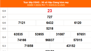 XSHG 6/12 - Kết quả xổ số Hậu Giang hôm nay 6/12/2025 - Trực tiếp XSHG ngày 6 tháng 12