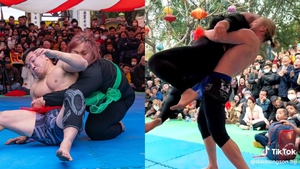 Cô gái 130 kg thắng nhà vô địch Jiujitsu Việt Nam, đối đầu cả đô vật nước ngoài ở hội làng là ai?