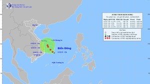 Áp thấp nhiệt đới trên Biển Đông di chuyển chậm và suy yếu dần