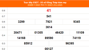 XSDT 24/2 - Kết quả xổ số Đồng Tháp hôm nay 24/2/2025 - Trực tiếp XSDT ngày 24 tháng 2