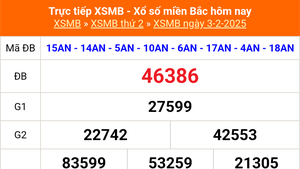 XSMB 3/2 - Kết quả Xổ số miền Bắc hôm nay 3/2/2025 - KQSXMB thứ Hai ngày 3 tháng 2