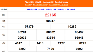 XSMB 2/3 - Kết quả Xổ số miền Bắc hôm nay 2/3/2025 - KQSXMB Chủ nhật ngày 2 tháng 3