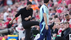 Mikel Arteta thừa nhận 'phát điên' khi xem Arsenal thi đấu hiệp một trước Liverpool