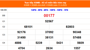 XSMB 11/5 - Kết quả Xổ số miền Bắc hôm nay 11/5/2025 - Kết quả XSMB Chủ nhật ngày 11 tháng 5