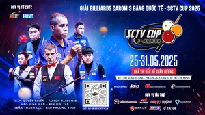 SCTV Cup 2025: Giải Billiards Carom 3 băng quốc tế – 500 triệu đồng chờ nhà vô địch