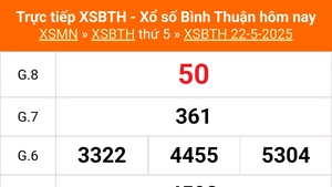 XSBTH 22/5 - Kết quả xổ số Bình Thuận hôm nay 22/5/2025 - Trực tiếp XSBTH ngày 22 tháng 5