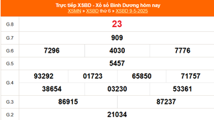 XSBD 9/5 - Kết quả xổ số Bình Dương hôm nay 9/5/2025 - Trực tiếp XSBD ngày 9 tháng 5
