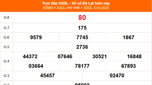 XSDL 15/6 - Kết quả xổ số Đà Lạt hôm nay 15/6/2025 - Trực tiếp XSDL ngày 15 tháng 6
