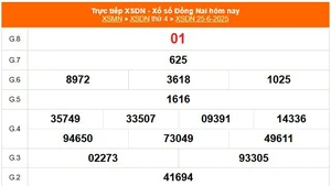 XSDN 25/6 - Kết quả xổ số Đồng Nai hôm nay 25/6/2025 - Kết quả XSDN ngày 25 tháng 6