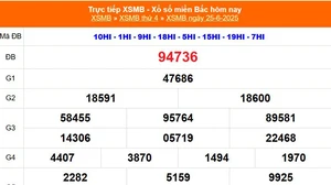 XSMB 25/6 - Kết quả Xổ số miền Bắc hôm nay 25/6/2025 - Kết quả XSMB ngày 25 tháng 6