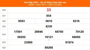 XSDT 9/6 - Kết quả xổ số Đồng Tháp hôm nay 9/6/2025 - Trực tiếp XSDT ngày 9 tháng 6