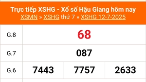 XSHG 12/7 - Kết quả xổ số Hậu Giang hôm nay 12/7/2025 - Trực tiếp XSHG ngày 12 tháng 7