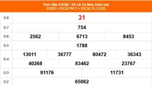 XSCM 14/7 - Kết quả xổ số Cà Mau hôm nay 14/7/2025 - Trực tiếp XSCM ngày 14 tháng 7