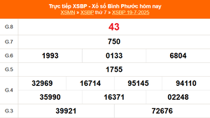 XSBP 19/7 - Kết quả xổ số Bình Phước hôm nay 19/7/2025 - Trực tiếp XSBP ngày 19 tháng 7