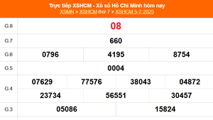 XSHCM 5/7 - XSTP thứ Bảy - Kết quả xổ số Hồ Chí Minh hôm nay ngày 5/7/2025