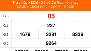 XSCM 1/9 - Kết quả xổ số Cà Mau hôm nay 1/9/2025 - Trực tiếp XSCM ngày 1 tháng 9