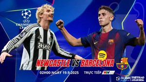 Nhận định, soi tỷ lệ Newcastle vs Barcelona 02h00 ngày 19/9, vòng phân hạng Cúp C1 châu Âu
