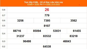 XSBL 23/9 - Kết quả xổ số Bạc Liêu hôm nay 23/9/2025 - Trực tiếp XSBL ngày 23 tháng 9