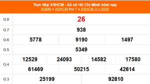 XSHCM 3/1 - XSTP thứ Bảy - Kết quả xổ số Hồ Chí Minh hôm nay ngày 3/1/2026