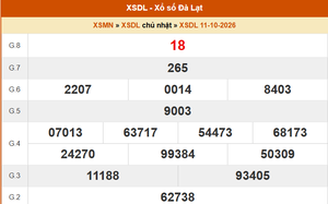 XSDL 11/10- Kết quả xổ số Đà Lạt hôm nay 11/10/2026 - Trực tiếp XSDL ngày 11 tháng 10