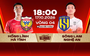 Link xem trực tiếp bóng đá Hồng Lĩnh Hà Tĩnh vs Sông Lam Nghệ An 18h00 hôm nay, V-League vòng 4