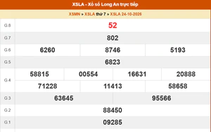 XSLA 24/10 - Kết quả xổ số Long An hôm nay 24/10/2026 - Trực tiếp XSLA ngày 24 tháng 10