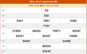 XSLA 3/10 - Kết quả xổ số Long An hôm nay 3/10/2026 - Trực tiếp XSLA ngày 3 tháng 10