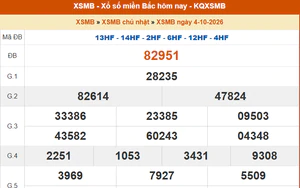 XSMB 4/10- Kết quả xổ số miền Bắc hôm nay 4/10/2026 - Kết quả XSMB Chủ Nhật ngày 4 tháng 10