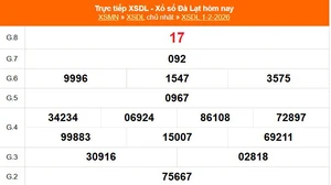 XSDL 1/2 - Kết quả xổ số Đà Lạt hôm nay 1/2/2026 - Trực tiếp XSDL ngày 1 tháng 2